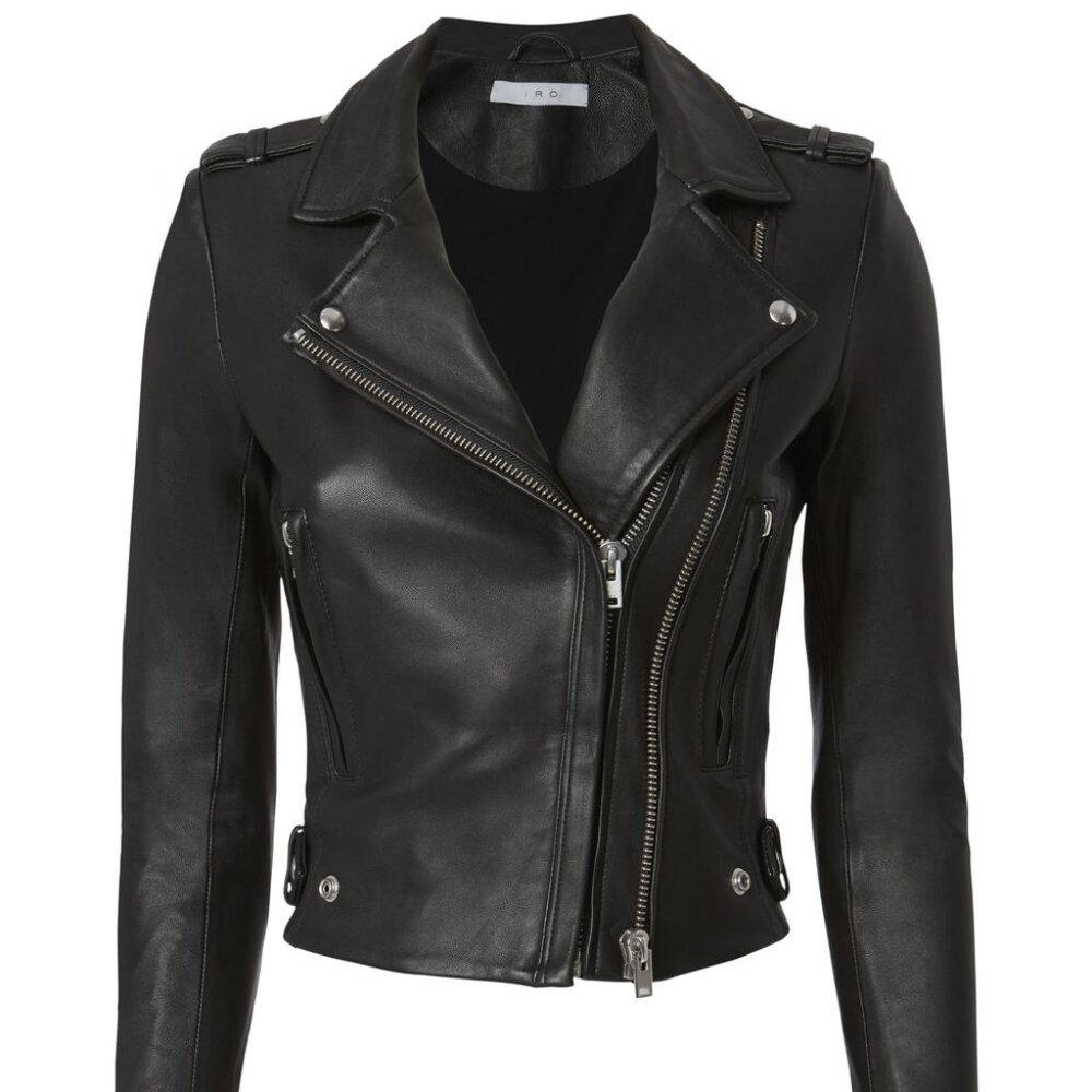 IRO Dylan Leather Jacket - Black - Size FR 42 / US 10 (fits like US 8)